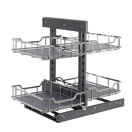 Hardware Resources STORAGE WITH STYLE 18" Polished Chrome Full-Height Blind Corner Organizer SWS-BCFH18PC